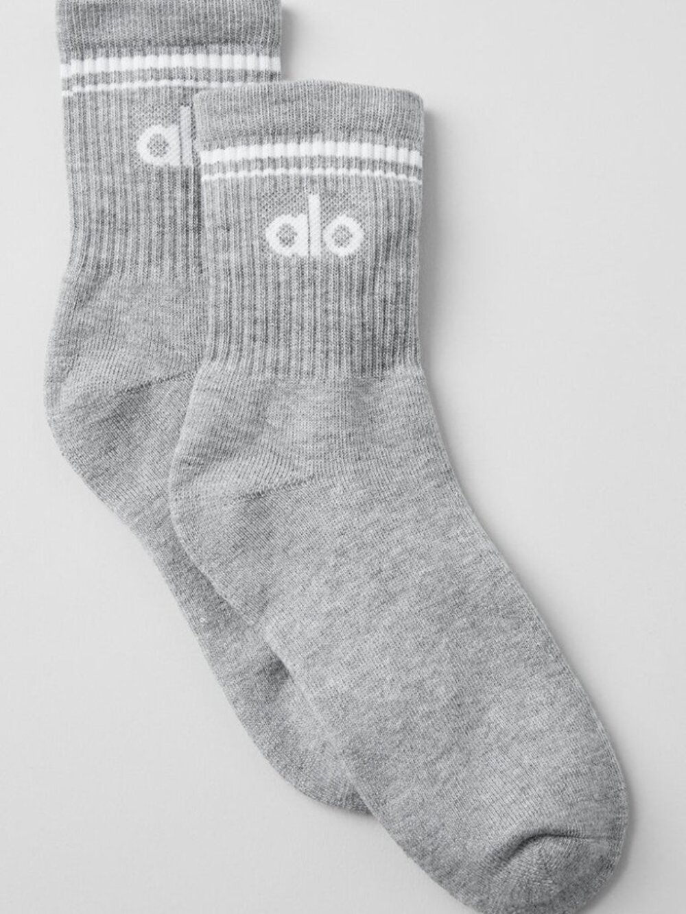 Unisex Half-Crew Sock - Athletic Heather Gray/White - Picture 4 of 4